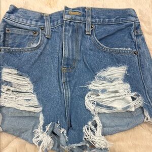 CARMAR Distressed Blue Denim Shorts SIZE 25